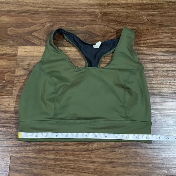 Free People Never Better Synergy Bra Womens Medium NO PADS Olive Green Yoga Gym - Picture 4 of 8